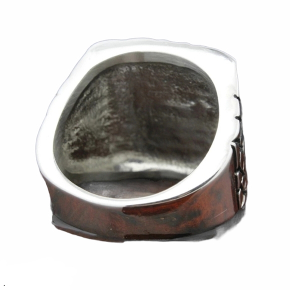 Biker Ring, Silver Stainless Steel - Picture 6 of 7